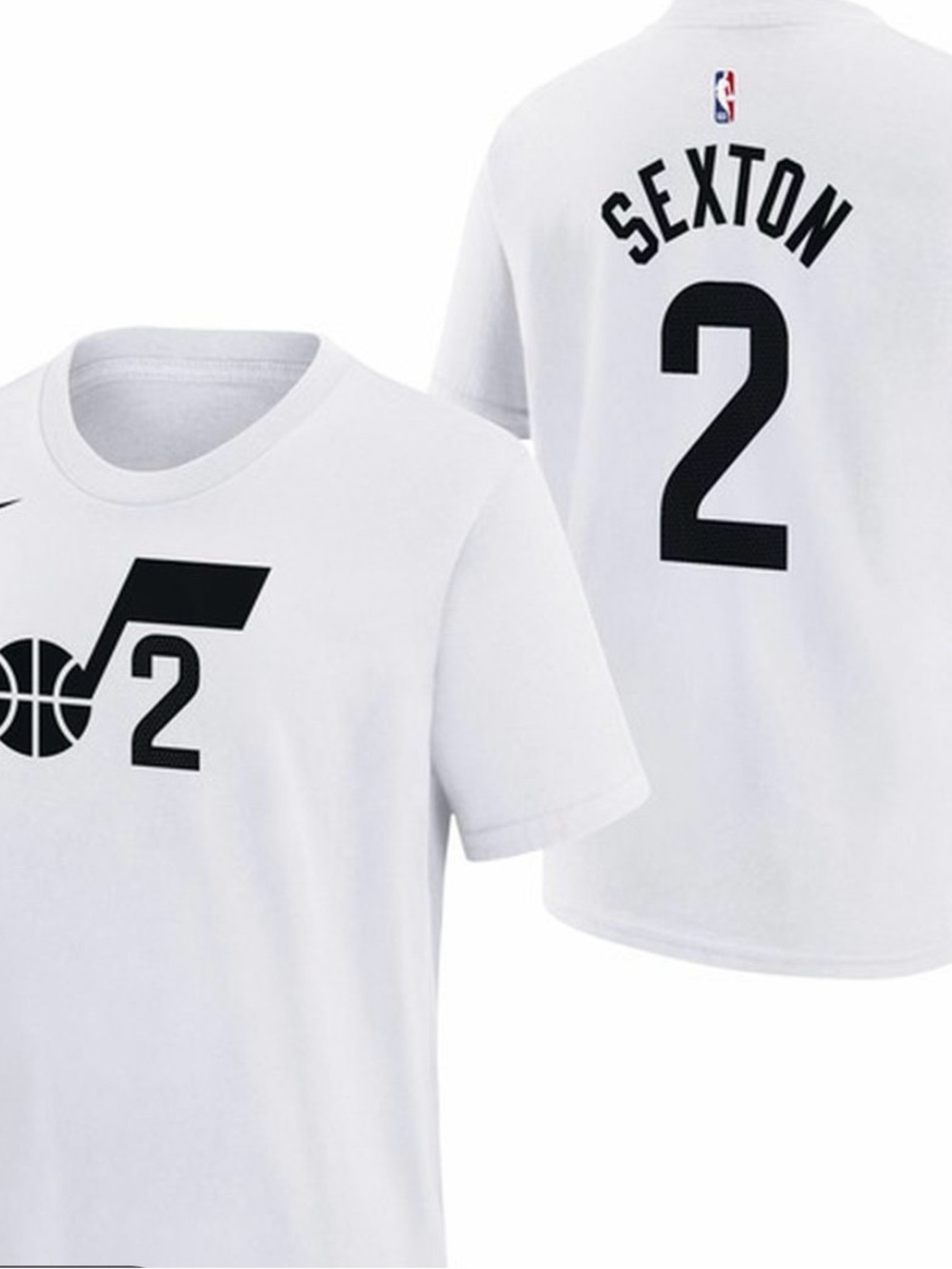Darius Garland/Collin Sexton White NBA Tee with Black Graphics- Youth